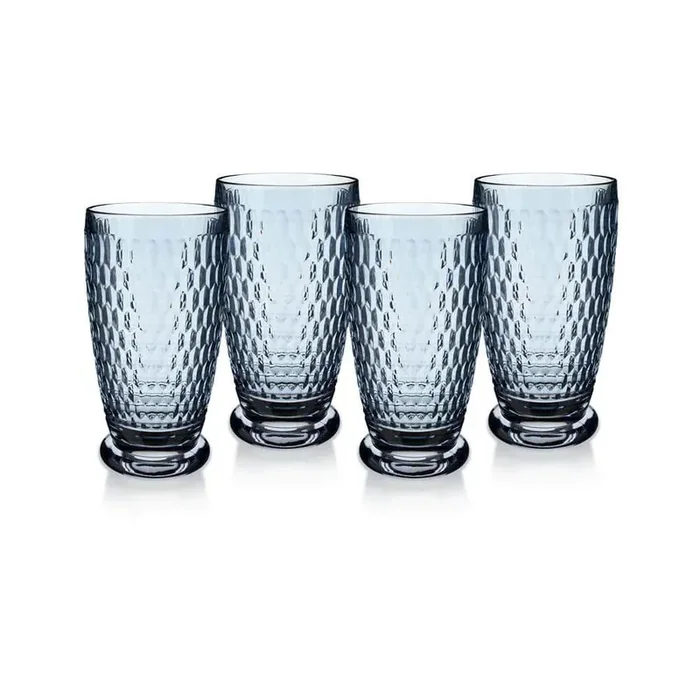 Boston Blue Highball Glasses (Set of 4)