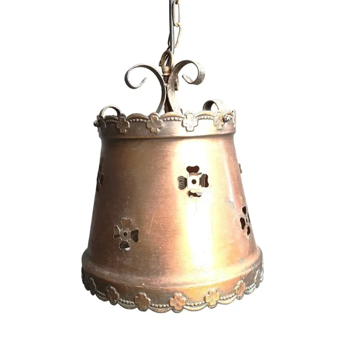 Brutalist Copper Pendant Light, 1970s