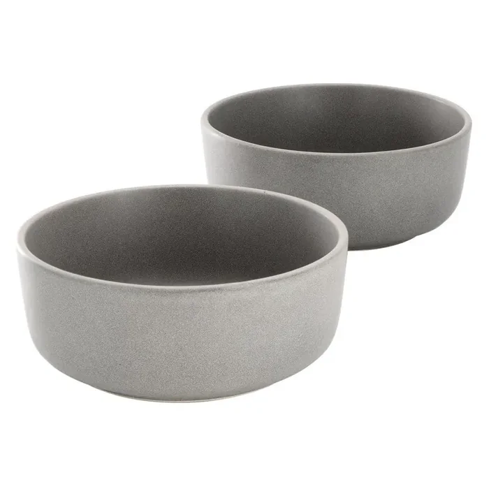 Bryant Park 2 Piece 6 in. Stoneware Cereal Bowl Dinnerware Set in Gray