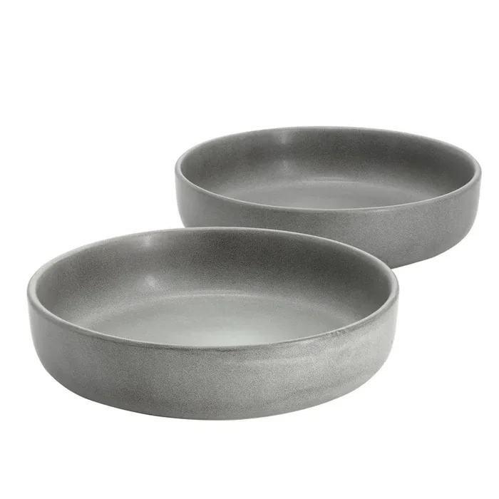 Bryant Park 2 Piece 8 in. Stoneware Dinner Bowl Dinnerware Set in Gray