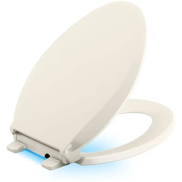 Cachet Elongated LED Nightlight Quiet Close Toilet Seat in Biscuit
