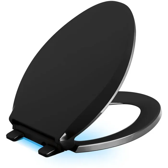 Cachet Elongated LED Nightlight Quiet Close Toilet Seat in Black Black