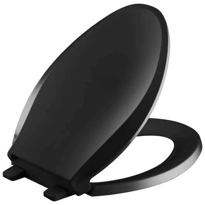 Cachet Elongated Quiet-Close with Grip-Tight Bumpers Toilet Seat in Black