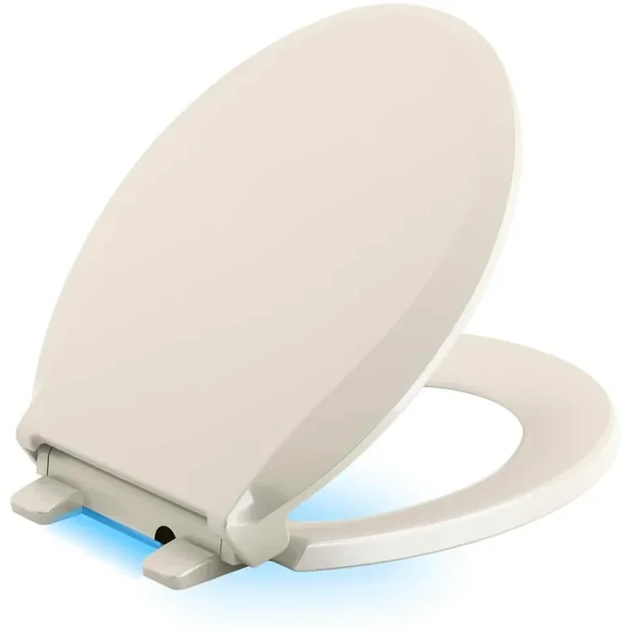 Cachet Round LED Nightlight Quiet Close Toilet Seat in Biscuit