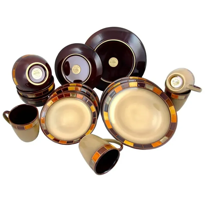Casa Estebana 16-Piece Casual Beige Earthenware Dinnerware Set (Service for 4)