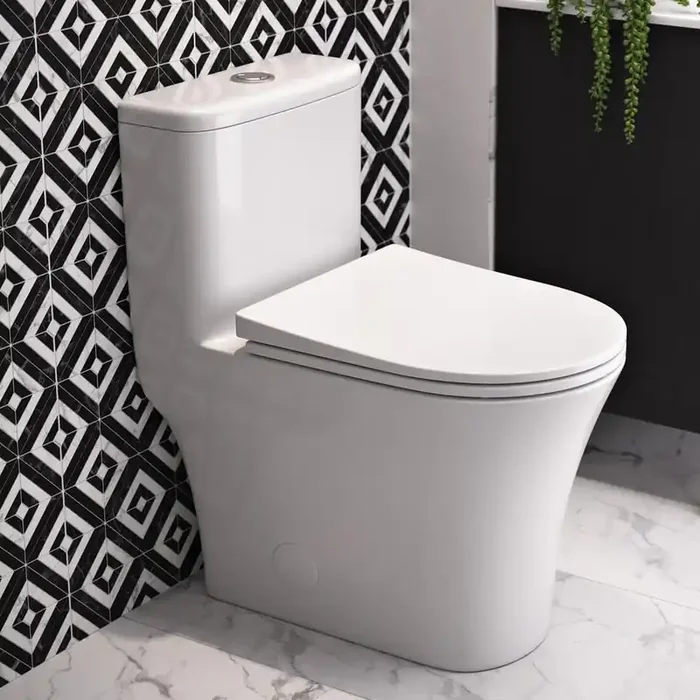 Cascade One-Piece 1.6 GPF Dual Flush U-Shape Toilet in White