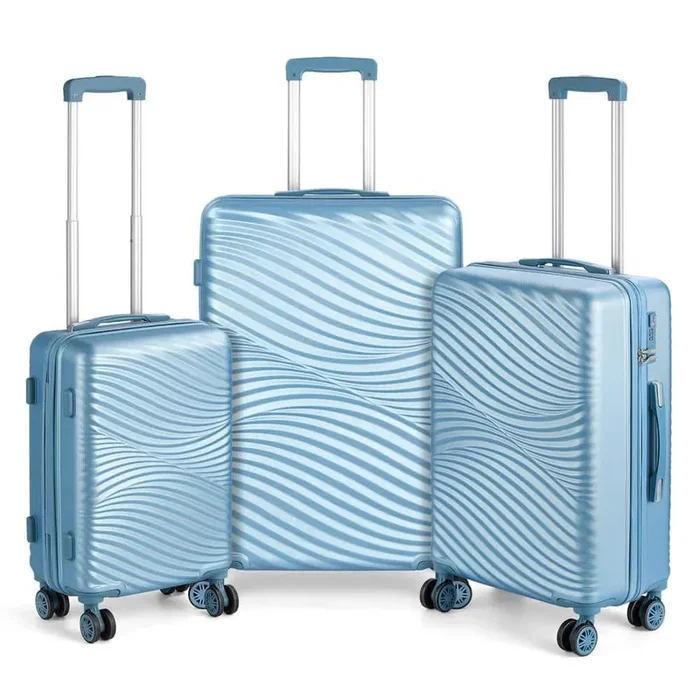 Catalina Waves Nested Hardside Luggage Set in Violet Purple, 3 Piece – TSA Compliant