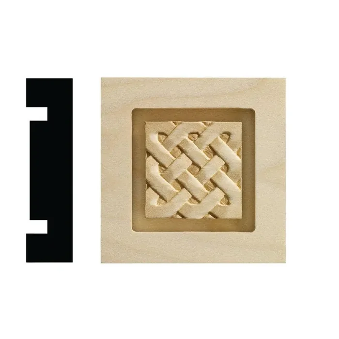 Celtic Collection 13/16 in. x 3-1/4 in. x 3-1/4 in. White Hardwood Casing Door and Window Corner Block Moulding