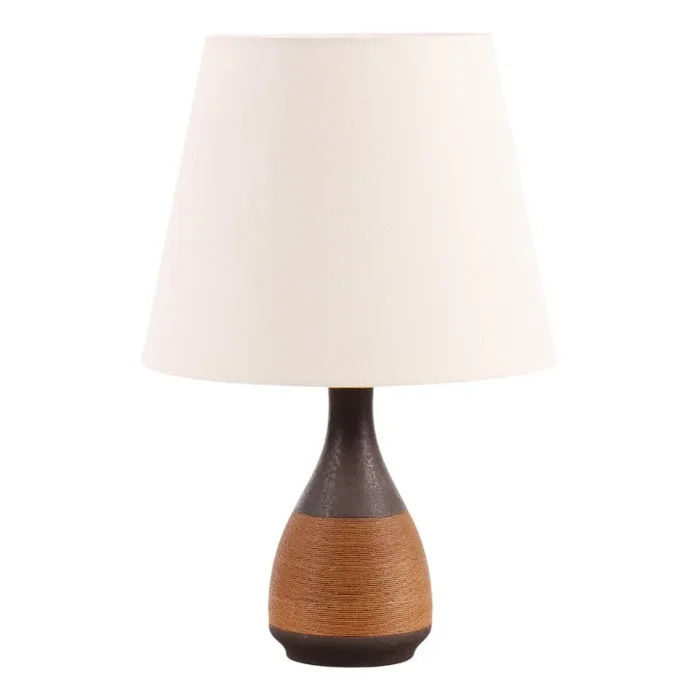 Ceramic and Rope Table Lamp by Einar Johansen, Denmark, 1960s