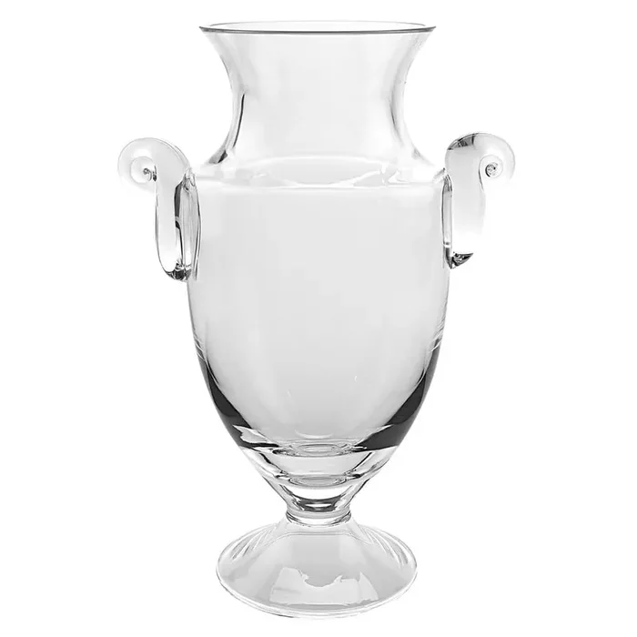 Champion 10 in. European Mouth Blown Crystal Trophy Vase