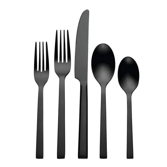 Chef‘s Table 20-Piece Black 18/0-Stainless Steel Flatware Set (Service For 4)