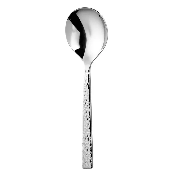 Chef‘s Table Hammered 18/0 Stainless Steel Bouillon Spoons (Set of 12)