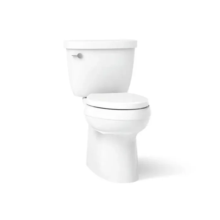 Cimarron 12 in. Rough In 2-Piece 1.28 GFP Single Flush Elongated Toilet w/ Skirted Trapway in White, Seat Not Included