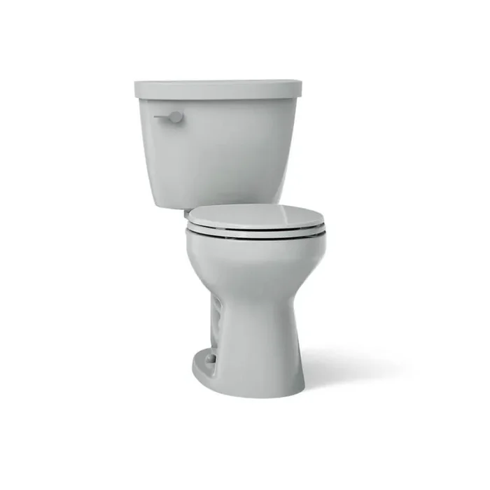 Cimarron 12 in. Rough In 2-Piece 1.6 GFP Single Flush Round Chair Height Toilet in Ice Grey, Seat Not Included