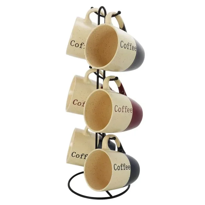 Coffee House 12 oz. Assorted Color Mugs (Set of 6)