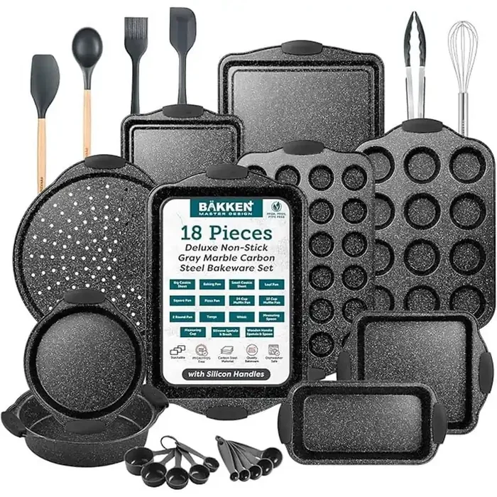 Cookie Sheets for Baking -18-Piece – Gray Marble