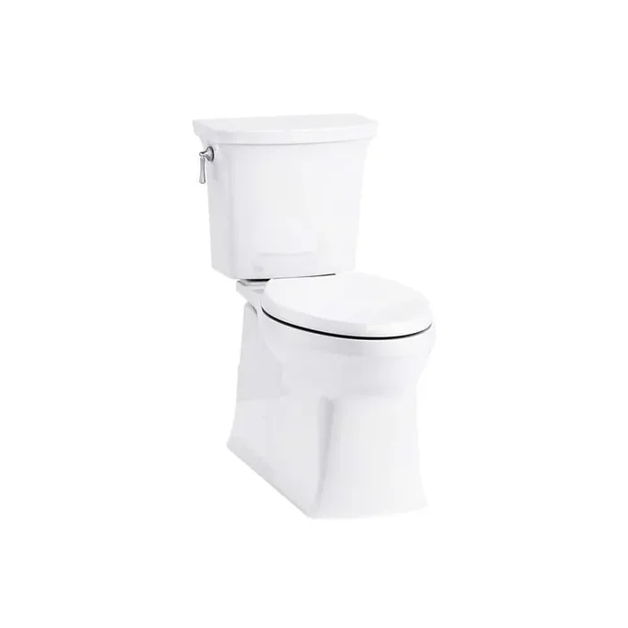 Corbelle 10 in. 2-Piece 1.28 GPF Single Flush Elongated Toilet with Continuous Clean in White with Seat Included