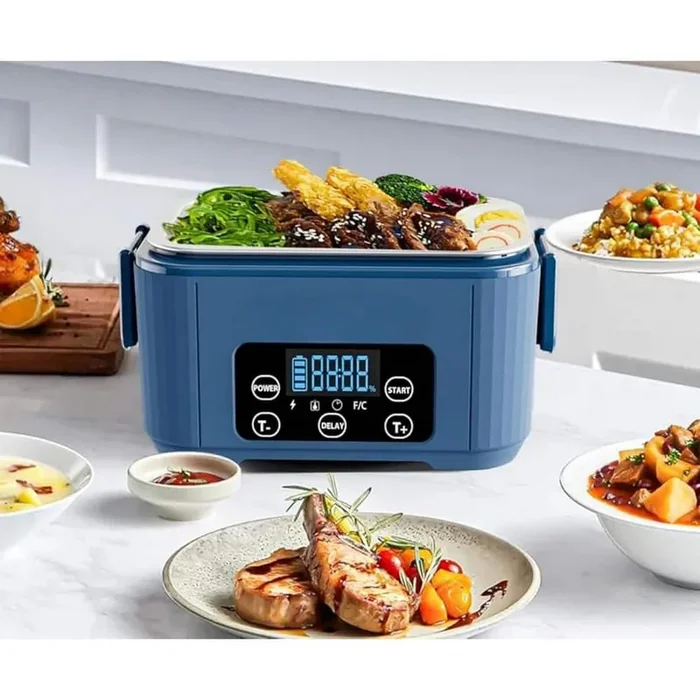 Cordless Electric Lunch Box for Adults – Rechargeable Self-Heating Food Warmer with 1100 mL. Container