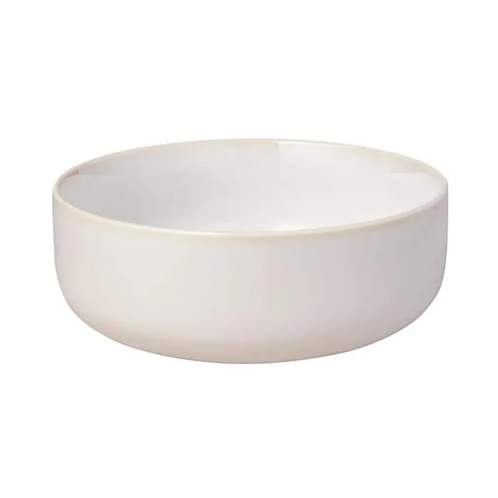 Crafted 26.25 fl. oz. Cotton White Reactive Glaze Porcelain Rice Bowl