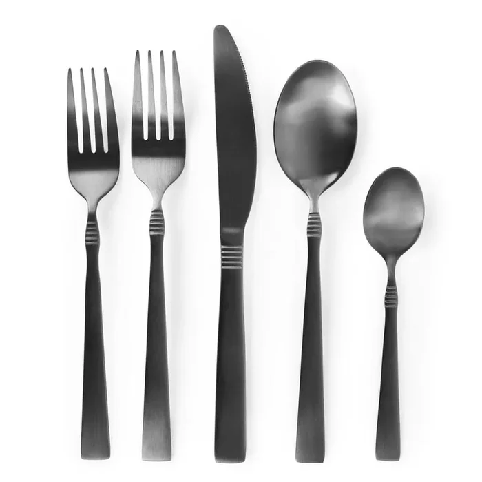 Cravat 20-Piece Matte Black Flatware Utensil Set, 18/10 Stainless Steel Silverware Metal (Service for 4)