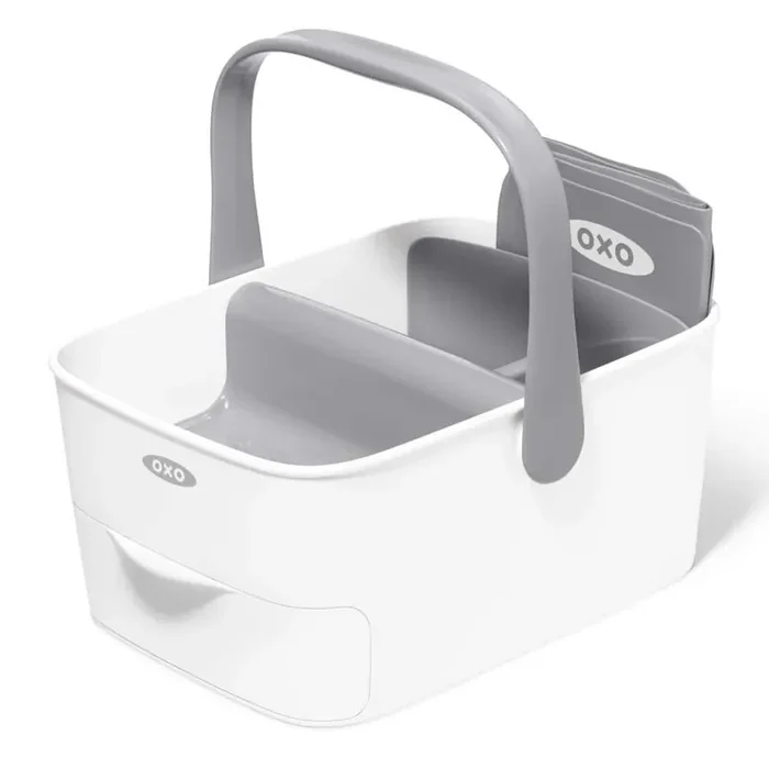 Diaper Caddy with Changing Mat in Gray