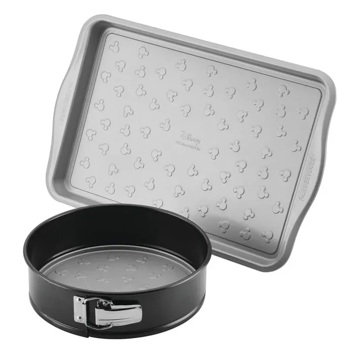 Disney Bake with Mickey Mouse 2-Piece Black Cookie Pan and Springform Pan Set