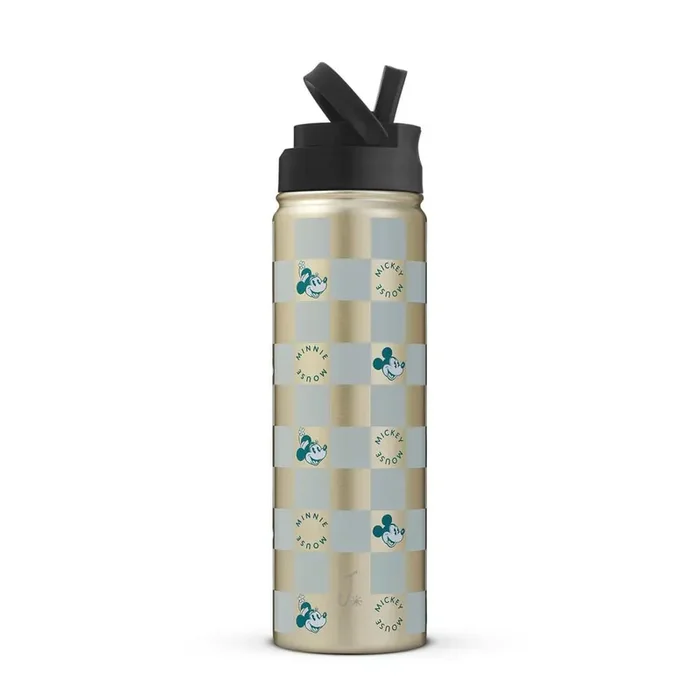 Disney Mickey and Minnie Retro Vintage 22 oz. Water Bottle, Checkerboard