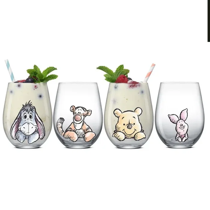 Disney Winnie the Pooh Exploring a Classic Stemless Drinking Glasses, 19 oz. (Set of 4)