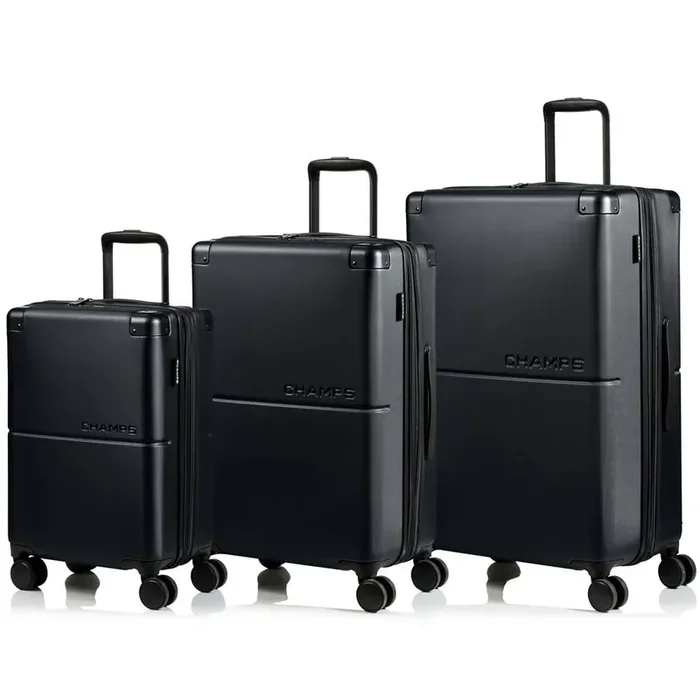 Earth 3-Piece Black Hardside Polycarbonate Luggage Set