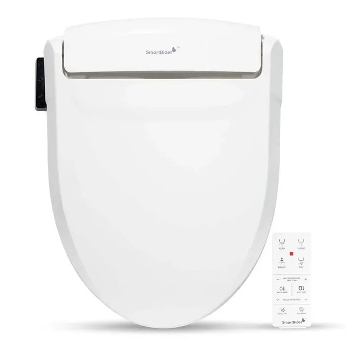 Electric Bidet Seat for Elongated Toilets in White
