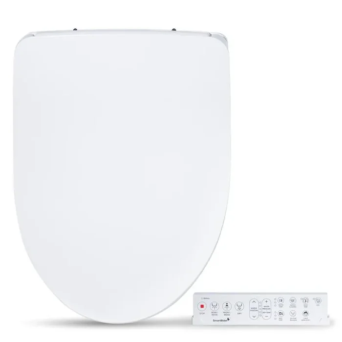 Electric Bidet Seat for Elongated Toilets with Remote Control, Rhythm Massage, Unlimited Heated Water in White