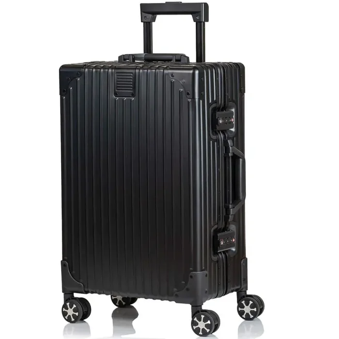 Elite 21 in. Black Aluminum Luggage Carry-on with Spinner Wheels