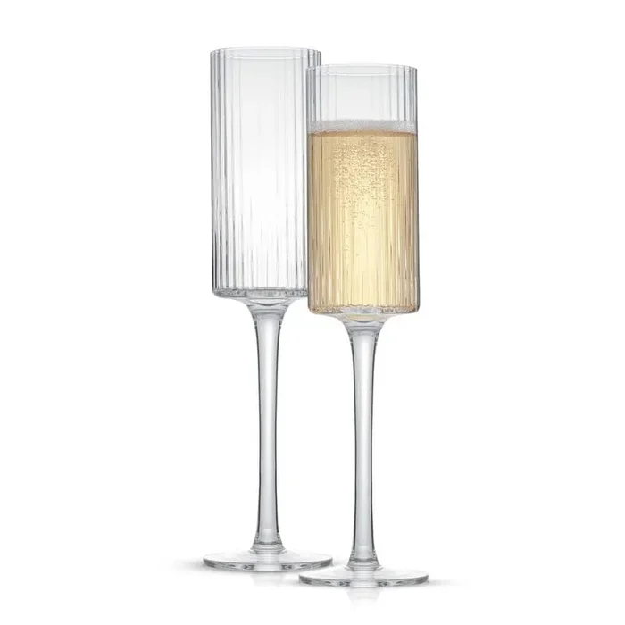 Elle Fluted Cylinder Champagne Glass – 6 oz. – (Set of 2)