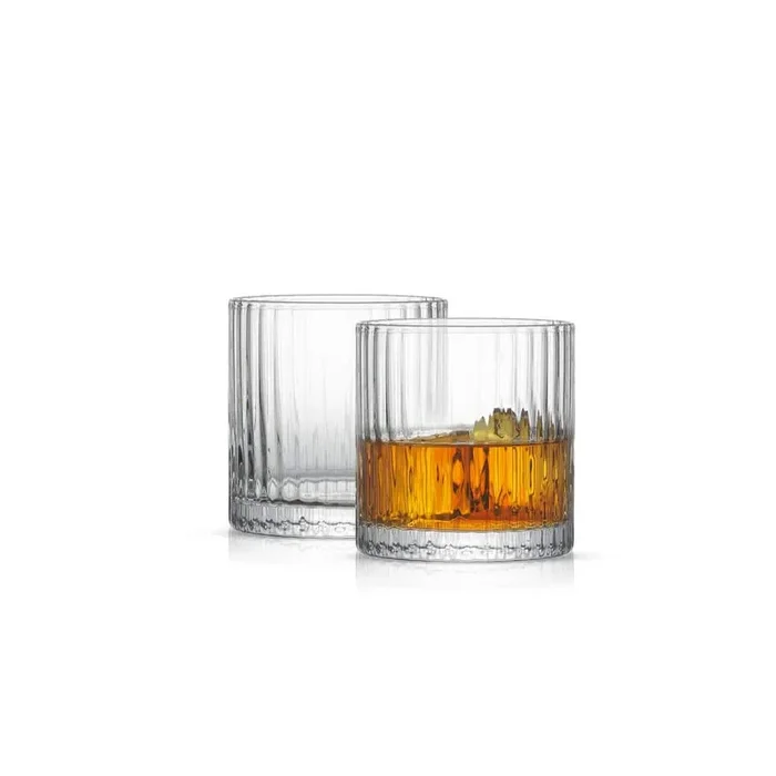 Elle Fluted Double Old Fashion Whiskey Glass – 10 oz. – (Set of 2)
