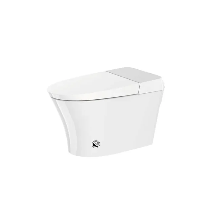 Elongated Bidet Toilet 1.1/1.6 GPF in White with Automatic Flushing, Foot Sensor, Heated Seat, Antibacterial Nozzle