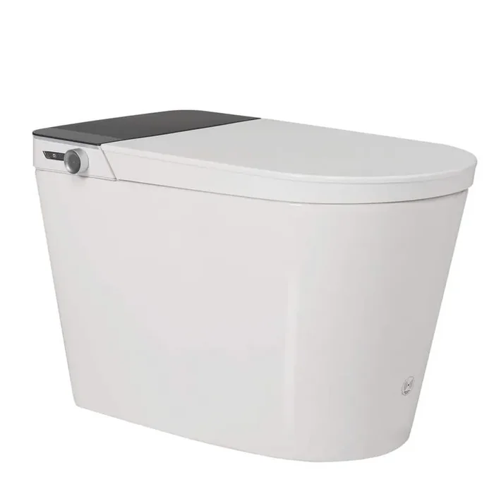 Elongated Bidet Toilet 1.28 GPF in White W/ Auto Open & Close, Heated Seat, Warm Water and Dry, Foot Sensor, LED Display