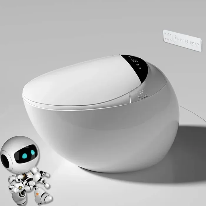 Elongated Bidet Toilet 1.28 GPF Smart Toilet with Powerful Flush Foot Sensor Operation Heat Seat Warm Water In White
