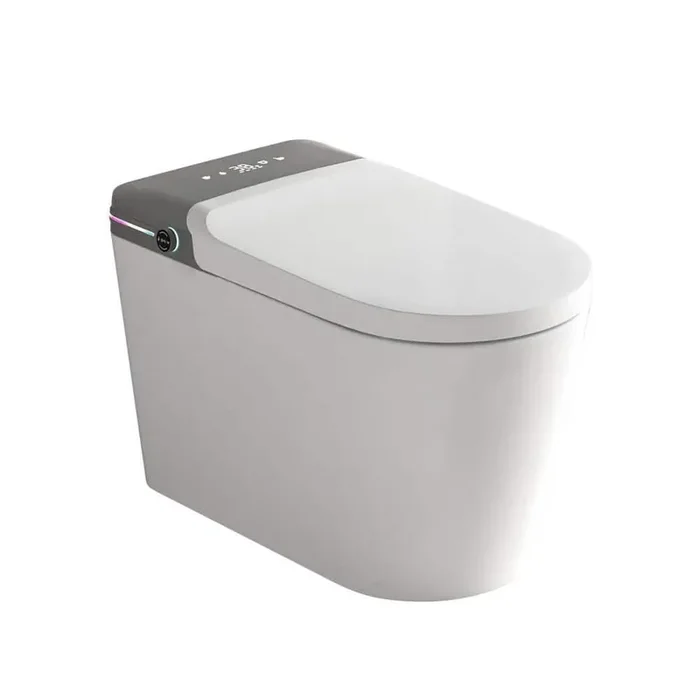 Elongated Smart Bidet Toilet 1.32 GPF in White with Heated Bidet Seat, Dryer and Warm Water, Aromatherapy System