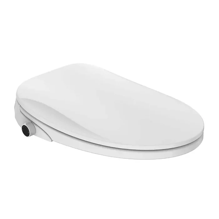 Elongated Smart Toilet Seat with Warm Air Dryer, Night Light and Warm Water Washing Front Toilet Seat in White