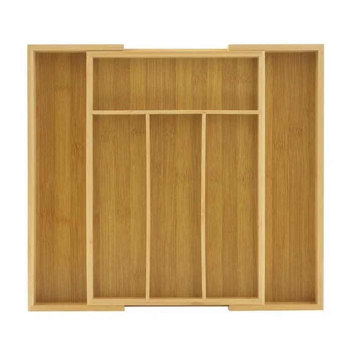 Expandable Bamboo Flatware Organizer-Natural Bamboo