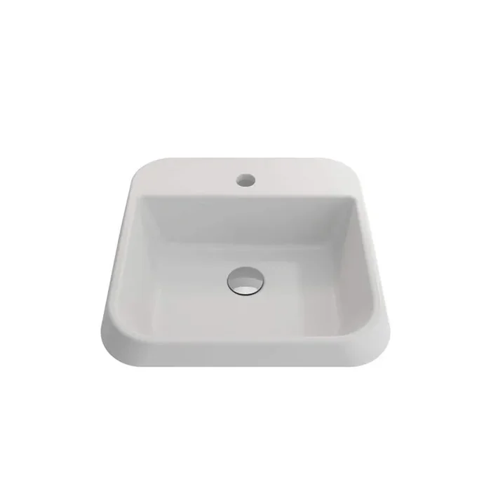 Firenze 19.75 in. Fireclay Square 1-Hole Vessel Sink in Matte White