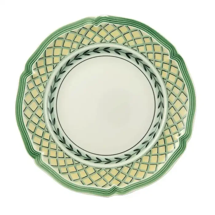 French Multi Garden Orange Bread and Butter Porcelain Plate