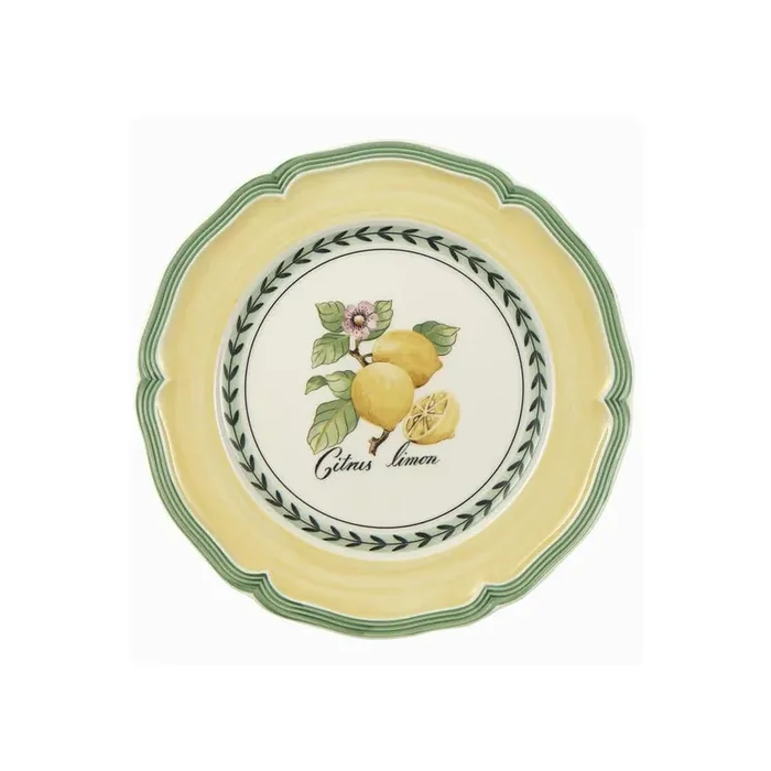 French Multi Garden Valence Lemon Porcelain Salad Plate