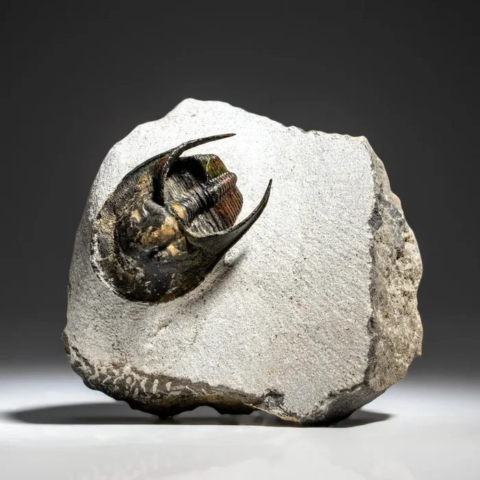 Genuine Trilobite Fossil (Ptychopariida) on Matrix (387.3 grams)
