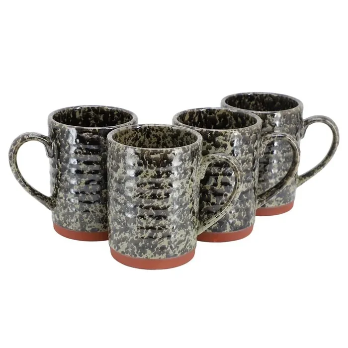 Gibson Home Terra Bella 4 Piece 18.5 oz. Terracota Mug Set in Peacock Green