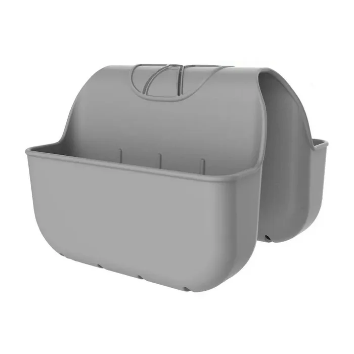 Grey Silicone Sink Organizer Caddy Rack with Flexible Saddle Design for Sponges Brushes Towels Storage