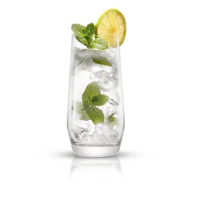 Gwen 18.5 oz. Clear Crystal Highball Drinking Glass (Set of 8)
