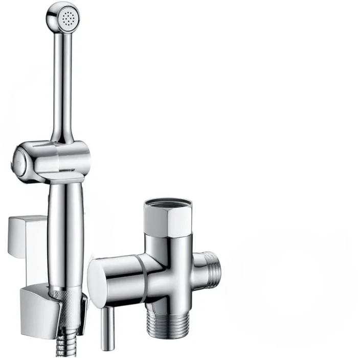 Handheld Bidet Attachment for Toilet with Adjustable Water Jet Brass 7.9 in. Wand Backflow Preventer Included