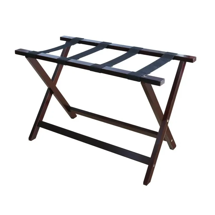 Heavy Duty Solid Wood Luggage Rack in Espresso