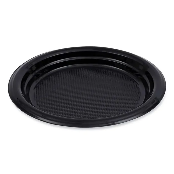 Hi-Impact 6 in. Black Disposable Plastic Plates (1,000-Carton)